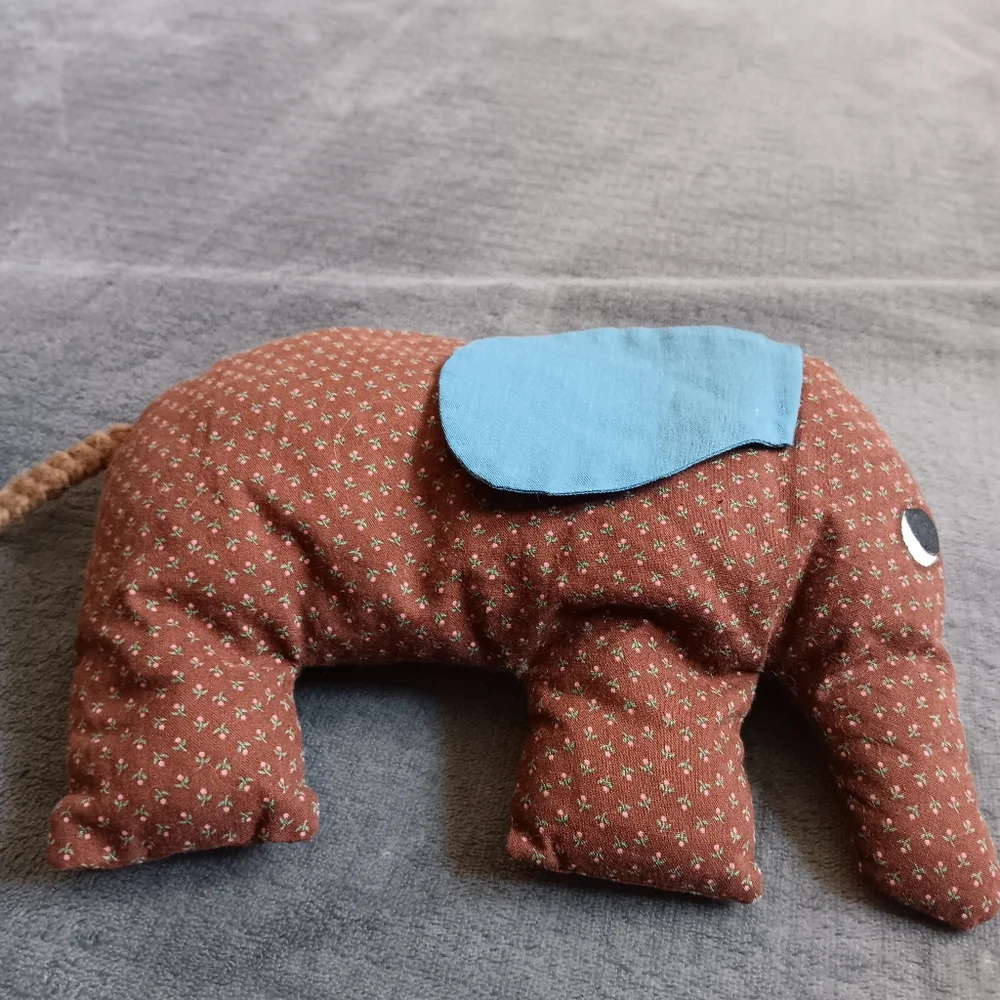 70s Handmade Vintage Cottagecore Plush Stuffed Animal Lot Bear & Elephant Whimsy